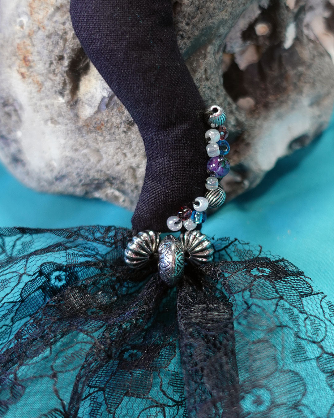 beaded mermaid doll tail detail