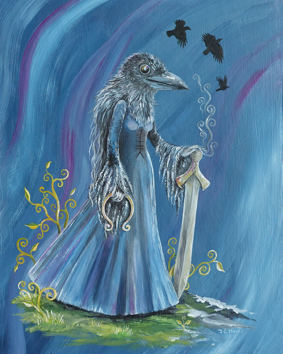 Queen of Crows - Original Painting by Jo Hards