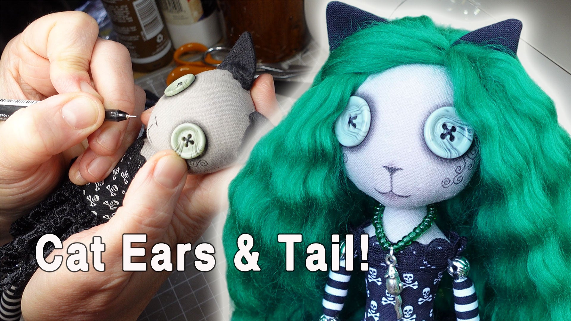 Load video: How I made a cat girl art doll